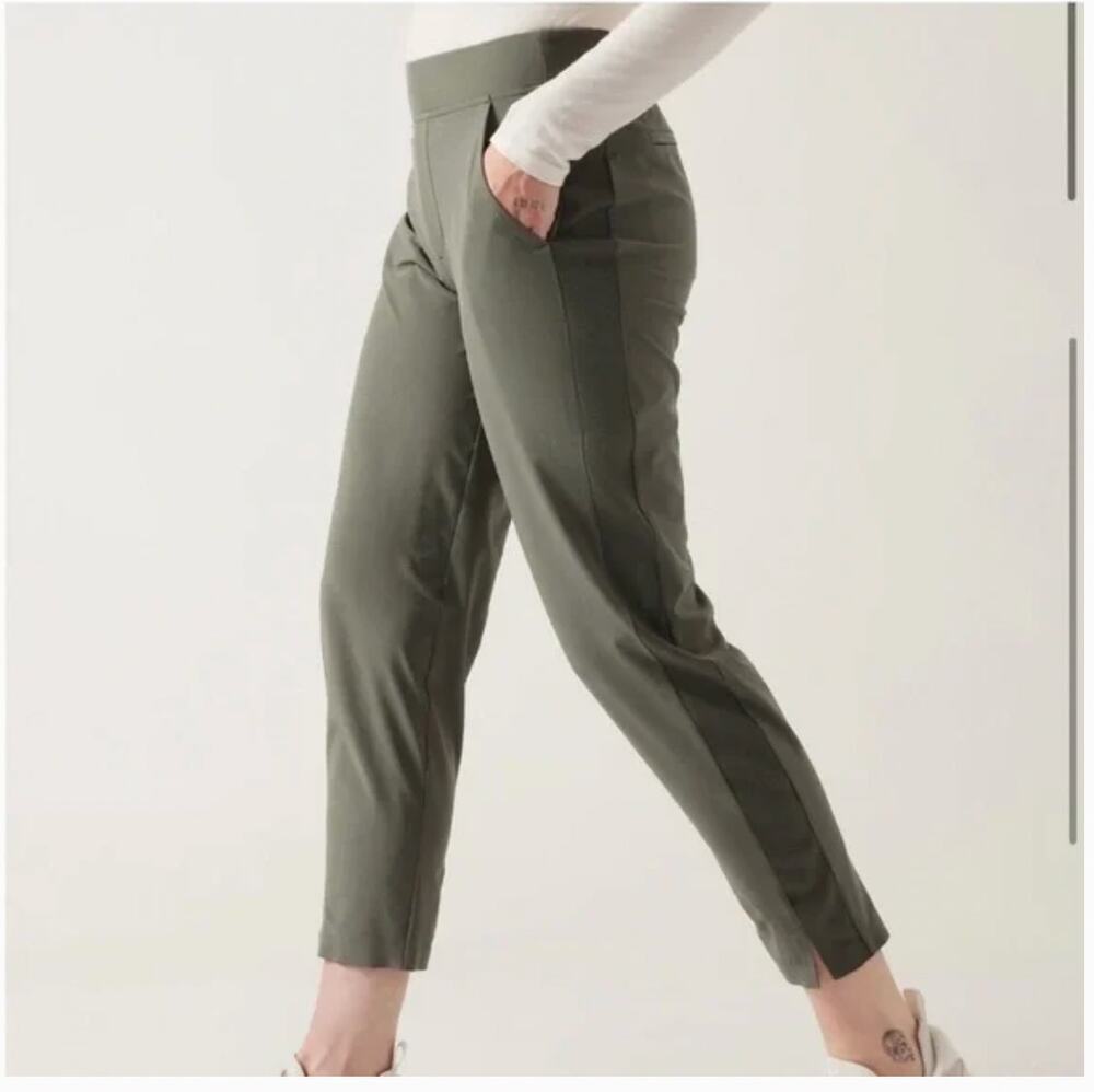 Athleta Brooklyn Mid Rise Ankle Pant Mountain Olive Green size 14